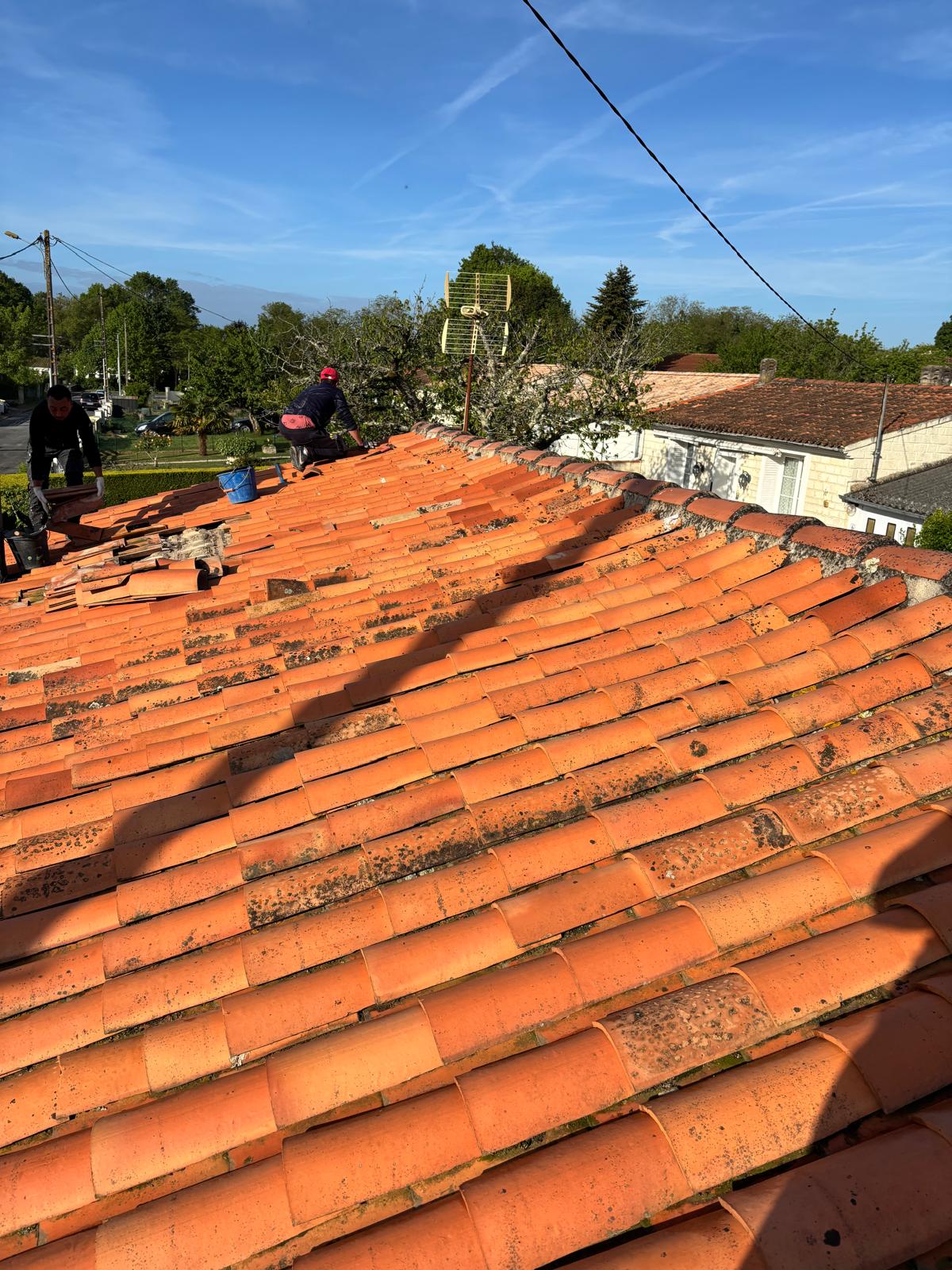Dépose de couverture en tuiles canal – Début de chantier